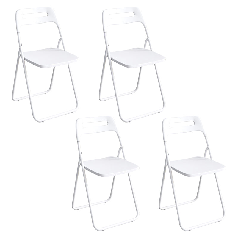 Modern Indoor-Outdoor Chair Metal Home Folding Open Back Dining Side Chair White 4 Piece Set Clearhalo ' kitchen&dining_furn' 'Dining Chairs' 'Dining Tables & Seating' 'dining_chair' 'furn' 'furn_dining_chair' 'Furniture' 'furniture_dining_chair' 'Kitchen & Dining Furniture' 'kitchen' 3944295