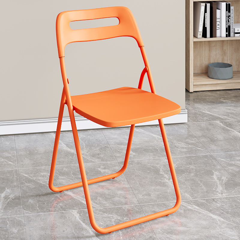 Modern Indoor-Outdoor Chair Metal Home Folding Open Back Dining Side Chair Orange-Red 1 Piece Clearhalo ' kitchen&dining_furn' 'Dining Chairs' 'Dining Tables & Seating' 'dining_chair' 'furn' 'furn_dining_chair' 'Furniture' 'furniture_dining_chair' 'Kitchen & Dining Furniture' 'kitchen' 3944298