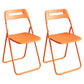 Modern Indoor-Outdoor Chair Metal Home Folding Open Back Dining Side Chair Orange-Red 2 Piece Set Clearhalo ' kitchen&dining_furn' 'Dining Chairs' 'Dining Tables & Seating' 'dining_chair' 'furn' 'furn_dining_chair' 'Furniture' 'furniture_dining_chair' 'Kitchen & Dining Furniture' 'kitchen' 3944300