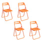 Modern Indoor-Outdoor Chair Metal Home Folding Open Back Dining Side Chair Orange-Red 4 Piece Set Clearhalo ' kitchen&dining_furn' 'Dining Chairs' 'Dining Tables & Seating' 'dining_chair' 'furn' 'furn_dining_chair' 'Furniture' 'furniture_dining_chair' 'Kitchen & Dining Furniture' 'kitchen' 3944301