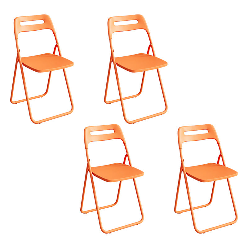 Modern Indoor-Outdoor Chair Metal Home Folding Open Back Dining Side Chair Orange-Red 4 Piece Set Clearhalo ' kitchen&dining_furn' 'Dining Chairs' 'Dining Tables & Seating' 'dining_chair' 'furn' 'furn_dining_chair' 'Furniture' 'furniture_dining_chair' 'Kitchen & Dining Furniture' 'kitchen' 3944301