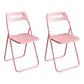 Modern Indoor-Outdoor Chair Metal Home Folding Open Back Dining Side Chair Pink 2 Piece Set Clearhalo ' kitchen&dining_furn' 'Dining Chairs' 'Dining Tables & Seating' 'dining_chair' 'furn' 'furn_dining_chair' 'Furniture' 'furniture_dining_chair' 'Kitchen & Dining Furniture' 'kitchen' 3944311
