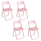 Modern Indoor-Outdoor Chair Metal Home Folding Open Back Dining Side Chair Pink 4 Piece Set Clearhalo ' kitchen&dining_furn' 'Dining Chairs' 'Dining Tables & Seating' 'dining_chair' 'furn' 'furn_dining_chair' 'Furniture' 'furniture_dining_chair' 'Kitchen & Dining Furniture' 'kitchen' 3944312