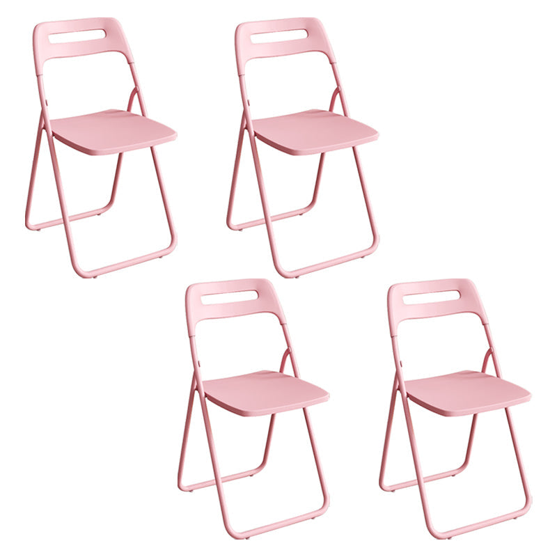 Modern Indoor-Outdoor Chair Metal Home Folding Open Back Dining Side Chair Pink 4 Piece Set Clearhalo ' kitchen&dining_furn' 'Dining Chairs' 'Dining Tables & Seating' 'dining_chair' 'furn' 'furn_dining_chair' 'Furniture' 'furniture_dining_chair' 'Kitchen & Dining Furniture' 'kitchen' 3944312