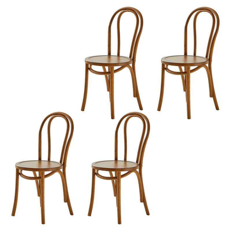 Modern Style Beech Wood Chairs Windsor Back Side Kitchen Dining Chairs Brown Wood 4 Piece Set Clearhalo ' kitchen&dining_furn' 'Dining Chairs' 'Dining Tables & Seating' 'dining_chair' 'furn' 'furn_dining_chair' 'Furniture' 'furniture_dining_chair' 'Kitchen & Dining Furniture' 'kitchen' 3944330