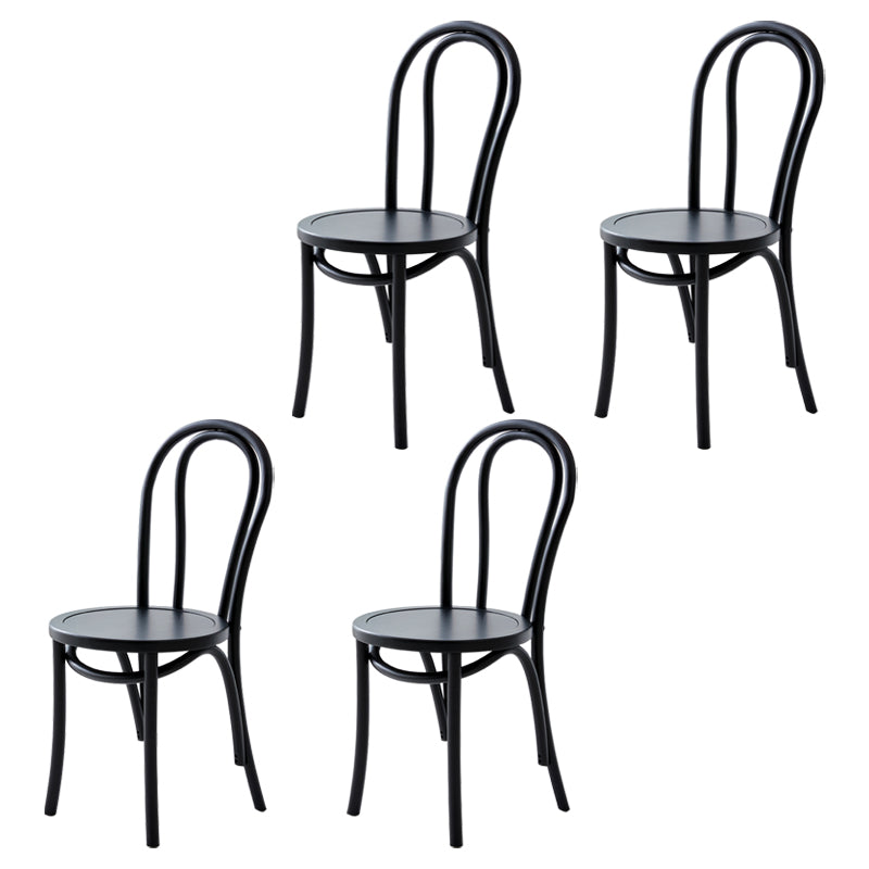Modern Style Beech Wood Chairs Windsor Back Side Kitchen Dining Chairs Black Wood 4 Piece Set Clearhalo ' kitchen&dining_furn' 'Dining Chairs' 'Dining Tables & Seating' 'dining_chair' 'furn' 'furn_dining_chair' 'Furniture' 'furniture_dining_chair' 'Kitchen & Dining Furniture' 'kitchen' 3944334