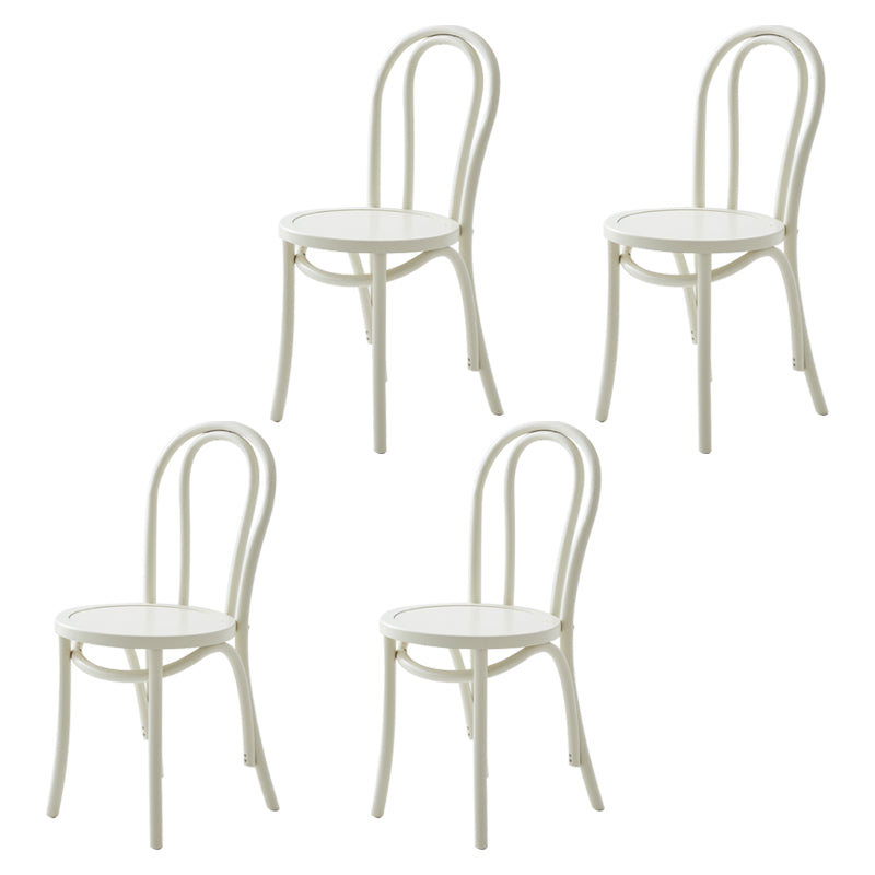 Modern Style Beech Wood Chairs Windsor Back Side Kitchen Dining Chairs White Wood 4 Piece Set Clearhalo ' kitchen&dining_furn' 'Dining Chairs' 'Dining Tables & Seating' 'dining_chair' 'furn' 'furn_dining_chair' 'Furniture' 'furniture_dining_chair' 'Kitchen & Dining Furniture' 'kitchen' 3944337