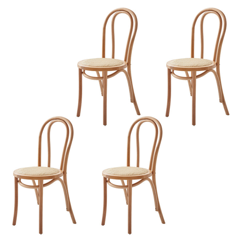 Modern Style Beech Wood Chairs Windsor Back Side Kitchen Dining Chairs Wood Wicker & Rattan 4 Piece Set Clearhalo ' kitchen&dining_furn' 'Dining Chairs' 'Dining Tables & Seating' 'dining_chair' 'furn' 'furn_dining_chair' 'Furniture' 'furniture_dining_chair' 'Kitchen & Dining Furniture' 'kitchen' 3944349