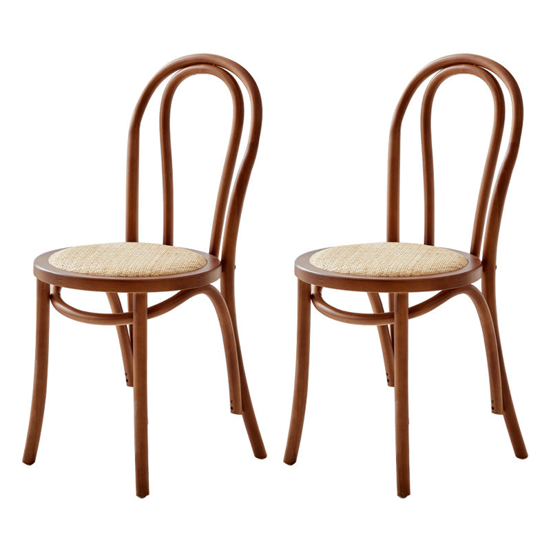 Modern Style Beech Wood Chairs Windsor Back Side Kitchen Dining Chairs Walnut Wicker & Rattan 2 Piece Set Clearhalo ' kitchen&dining_furn' 'Dining Chairs' 'Dining Tables & Seating' 'dining_chair' 'furn' 'furn_dining_chair' 'Furniture' 'furniture_dining_chair' 'Kitchen & Dining Furniture' 'kitchen' 3944351