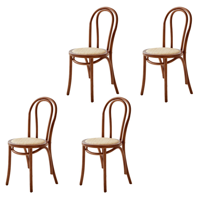 Modern Style Beech Wood Chairs Windsor Back Side Kitchen Dining Chairs Walnut Wicker & Rattan 4 Piece Set Clearhalo ' kitchen&dining_furn' 'Dining Chairs' 'Dining Tables & Seating' 'dining_chair' 'furn' 'furn_dining_chair' 'Furniture' 'furniture_dining_chair' 'Kitchen & Dining Furniture' 'kitchen' 3944352