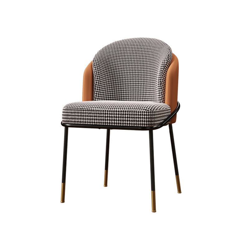 Glam Style Metal Dining Room Chairs Armless Linen Fabric Dining Chair for Home Use Clearhalo ' kitchen&dining_furn' 'Dining Chairs' 'Dining Tables & Seating' 'dining_chair' 'furn' 'furn_dining_chair' 'Furniture' 'furniture_dining_chair' 'Kitchen & Dining Furniture' 'kitchen' 3944363