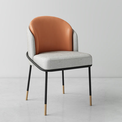 Glam Style Metal Dining Room Chairs Armless Linen Fabric Dining Chair for Home Use Gray-Orange 1 Piece Clearhalo ' kitchen&dining_furn' 'Dining Chairs' 'Dining Tables & Seating' 'dining_chair' 'furn' 'furn_dining_chair' 'Furniture' 'furniture_dining_chair' 'Kitchen & Dining Furniture' 'kitchen' 3944366