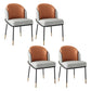 Glam Style Metal Dining Room Chairs Armless Linen Fabric Dining Chair for Home Use Gray-Orange 4 Piece Set Clearhalo ' kitchen&dining_furn' 'Dining Chairs' 'Dining Tables & Seating' 'dining_chair' 'furn' 'furn_dining_chair' 'Furniture' 'furniture_dining_chair' 'Kitchen & Dining Furniture' 'kitchen' 3944371