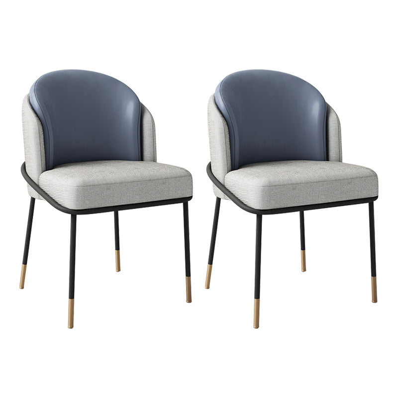 Glam Style Metal Dining Room Chairs Armless Linen Fabric Dining Chair for Home Use Gray-Blue 2 Piece Set Clearhalo ' kitchen&dining_furn' 'Dining Chairs' 'Dining Tables & Seating' 'dining_chair' 'furn' 'furn_dining_chair' 'Furniture' 'furniture_dining_chair' 'Kitchen & Dining Furniture' 'kitchen' 3944374