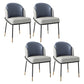 Glam Style Metal Dining Room Chairs Armless Linen Fabric Dining Chair for Home Use Gray-Blue 4 Piece Set Clearhalo ' kitchen&dining_furn' 'Dining Chairs' 'Dining Tables & Seating' 'dining_chair' 'furn' 'furn_dining_chair' 'Furniture' 'furniture_dining_chair' 'Kitchen & Dining Furniture' 'kitchen' 3944375