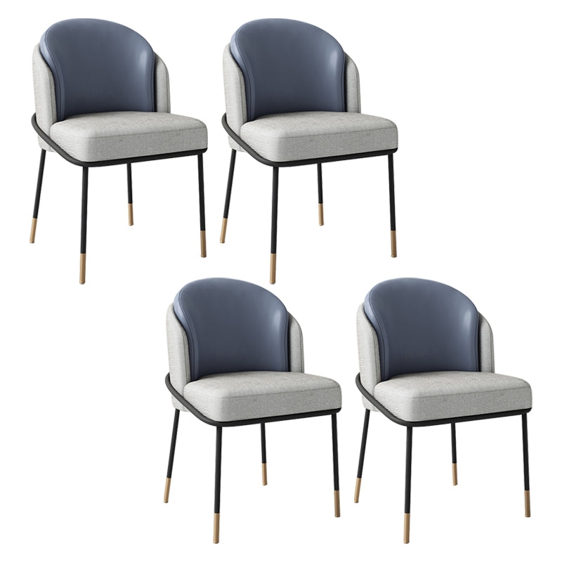 Glam Style Metal Dining Room Chairs Armless Linen Fabric Dining Chair for Home Use Gray-Blue 4 Piece Set Clearhalo ' kitchen&dining_furn' 'Dining Chairs' 'Dining Tables & Seating' 'dining_chair' 'furn' 'furn_dining_chair' 'Furniture' 'furniture_dining_chair' 'Kitchen & Dining Furniture' 'kitchen' 3944375