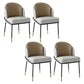 Glam Style Metal Dining Room Chairs Armless Linen Fabric Dining Chair for Home Use Gray-Khaki 4 Piece Set Clearhalo ' kitchen&dining_furn' 'Dining Chairs' 'Dining Tables & Seating' 'dining_chair' 'furn' 'furn_dining_chair' 'Furniture' 'furniture_dining_chair' 'Kitchen & Dining Furniture' 'kitchen' 3944378