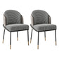 Glam Style Metal Dining Room Chairs Armless Linen Fabric Dining Chair for Home Use Black Gray-White 2 Piece Set Clearhalo ' kitchen&dining_furn' 'Dining Chairs' 'Dining Tables & Seating' 'dining_chair' 'furn' 'furn_dining_chair' 'Furniture' 'furniture_dining_chair' 'Kitchen & Dining Furniture' 'kitchen' 3944380
