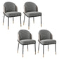 Glam Style Metal Dining Room Chairs Armless Linen Fabric Dining Chair for Home Use Black Gray-White 4 Piece Set Clearhalo ' kitchen&dining_furn' 'Dining Chairs' 'Dining Tables & Seating' 'dining_chair' 'furn' 'furn_dining_chair' 'Furniture' 'furniture_dining_chair' 'Kitchen & Dining Furniture' 'kitchen' 3944381