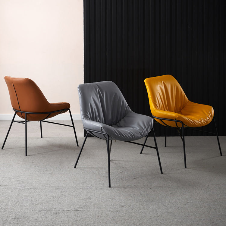 Modern Indoor-Outdoor Metal Chair Home Armless Upholstered Slipper Chair Clearhalo ' kitchen&dining_furn' 'Dining Chairs' 'Dining Tables & Seating' 'dining_chair' 'furn' 'furn_dining_chair' 'Furniture' 'furniture_dining_chair' 'Kitchen & Dining Furniture' 'kitchen' 3944386