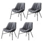 Modern Indoor-Outdoor Metal Chair Home Armless Upholstered Slipper Chair Grey 4 Piece Set Clearhalo ' kitchen&dining_furn' 'Dining Chairs' 'Dining Tables & Seating' 'dining_chair' 'furn' 'furn_dining_chair' 'Furniture' 'furniture_dining_chair' 'Kitchen & Dining Furniture' 'kitchen' 3944387