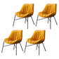 Modern Indoor-Outdoor Metal Chair Home Armless Upholstered Slipper Chair Yellow 4 Piece Set Clearhalo ' kitchen&dining_furn' 'Dining Chairs' 'Dining Tables & Seating' 'dining_chair' 'furn' 'furn_dining_chair' 'Furniture' 'furniture_dining_chair' 'Kitchen & Dining Furniture' 'kitchen' 3944393