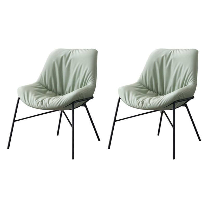 Modern Indoor-Outdoor Metal Chair Home Armless Upholstered Slipper Chair Green 2 Piece Set Clearhalo ' kitchen&dining_furn' 'Dining Chairs' 'Dining Tables & Seating' 'dining_chair' 'furn' 'furn_dining_chair' 'Furniture' 'furniture_dining_chair' 'Kitchen & Dining Furniture' 'kitchen' 3944395