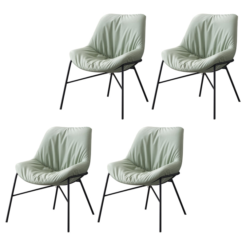 Modern Indoor-Outdoor Metal Chair Home Armless Upholstered Slipper Chair Green 4 Piece Set Clearhalo ' kitchen&dining_furn' 'Dining Chairs' 'Dining Tables & Seating' 'dining_chair' 'furn' 'furn_dining_chair' 'Furniture' 'furniture_dining_chair' 'Kitchen & Dining Furniture' 'kitchen' 3944396