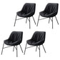 Modern Indoor-Outdoor Metal Chair Home Armless Upholstered Slipper Chair Black 4 Piece Set Clearhalo ' kitchen&dining_furn' 'Dining Chairs' 'Dining Tables & Seating' 'dining_chair' 'furn' 'furn_dining_chair' 'Furniture' 'furniture_dining_chair' 'Kitchen & Dining Furniture' 'kitchen' 3944399