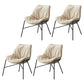 Modern Indoor-Outdoor Metal Chair Home Armless Upholstered Slipper Chair Off-White 4 Piece Set Clearhalo ' kitchen&dining_furn' 'Dining Chairs' 'Dining Tables & Seating' 'dining_chair' 'furn' 'furn_dining_chair' 'Furniture' 'furniture_dining_chair' 'Kitchen & Dining Furniture' 'kitchen' 3944402