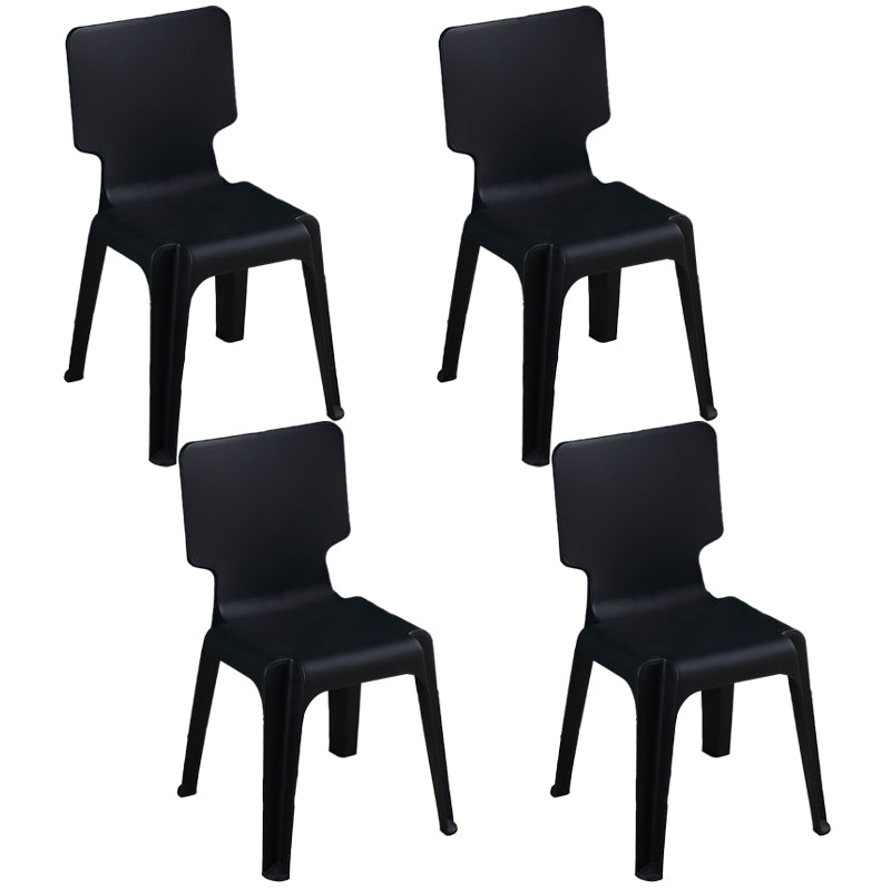 Plastic Scandinavian Night Market Side Chair Solid Back Light Color Dining Chair Black 4 Piece Set Clearhalo ' kitchen&dining_furn' 'Dining Chairs' 'Dining Tables & Seating' 'dining_chair' 'furn' 'furn_dining_chair' 'Furniture' 'furniture_dining_chair' 'Kitchen & Dining Furniture' 'kitchen' 3944416