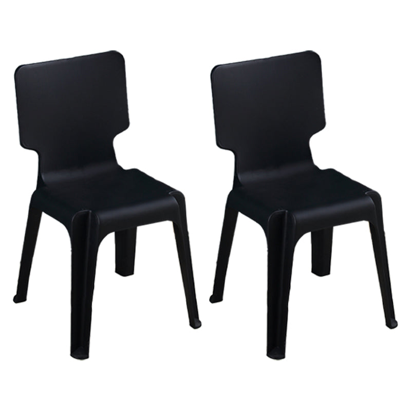 Plastic Scandinavian Night Market Side Chair Solid Back Light Color Dining Chair Black 2 Piece Set Clearhalo ' kitchen&dining_furn' 'Dining Chairs' 'Dining Tables & Seating' 'dining_chair' 'furn' 'furn_dining_chair' 'Furniture' 'furniture_dining_chair' 'Kitchen & Dining Furniture' 'kitchen' 3944421