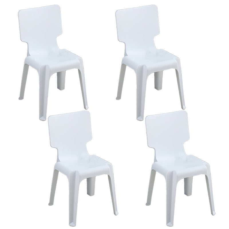 Plastic Scandinavian Night Market Side Chair Solid Back Light Color Dining Chair White 4 Piece Set Clearhalo ' kitchen&dining_furn' 'Dining Chairs' 'Dining Tables & Seating' 'dining_chair' 'furn' 'furn_dining_chair' 'Furniture' 'furniture_dining_chair' 'Kitchen & Dining Furniture' 'kitchen' 3944422