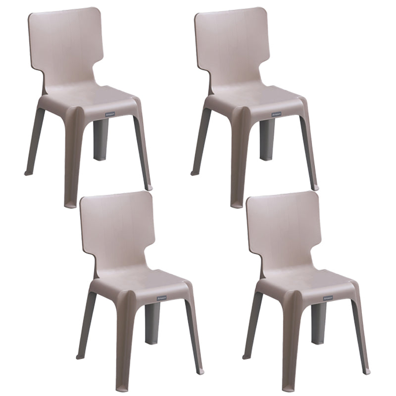 Plastic Scandinavian Night Market Side Chair Solid Back Light Color Dining Chair Coffee 4 Piece Set Clearhalo ' kitchen&dining_furn' 'Dining Chairs' 'Dining Tables & Seating' 'dining_chair' 'furn' 'furn_dining_chair' 'Furniture' 'furniture_dining_chair' 'Kitchen & Dining Furniture' 'kitchen' 3944428