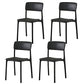 Plastic Scandinavian Restaurant Side Chair Matte Finish Open Dining Chair Black Plastic 4 Piece Set Clearhalo ' kitchen&dining_furn' 'Dining Chairs' 'Dining Tables & Seating' 'dining_chair' 'furn' 'furn_dining_chair' 'Furniture' 'furniture_dining_chair' 'Kitchen & Dining Furniture' 'kitchen' 3944433