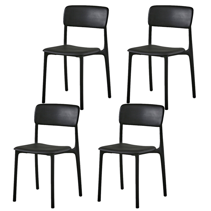 Plastic Scandinavian Restaurant Side Chair Matte Finish Open Dining Chair Black Plastic 4 Piece Set Clearhalo ' kitchen&dining_furn' 'Dining Chairs' 'Dining Tables & Seating' 'dining_chair' 'furn' 'furn_dining_chair' 'Furniture' 'furniture_dining_chair' 'Kitchen & Dining Furniture' 'kitchen' 3944433