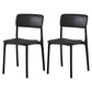 Plastic Scandinavian Restaurant Side Chair Matte Finish Open Dining Chair Black Plastic 2 Piece Set Clearhalo ' kitchen&dining_furn' 'Dining Chairs' 'Dining Tables & Seating' 'dining_chair' 'furn' 'furn_dining_chair' 'Furniture' 'furniture_dining_chair' 'Kitchen & Dining Furniture' 'kitchen' 3944437