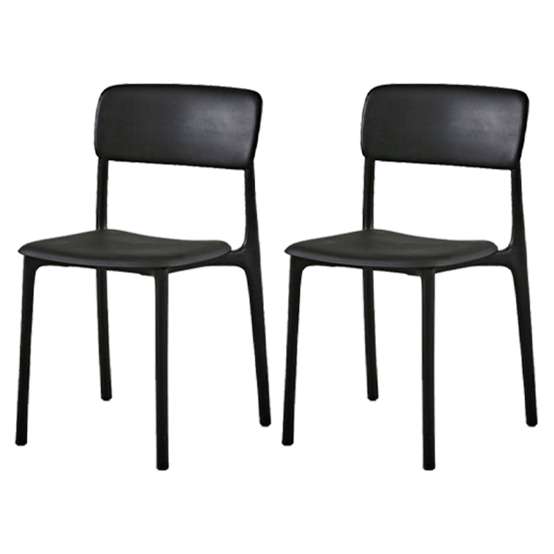 Plastic Scandinavian Restaurant Side Chair Matte Finish Open Dining Chair Black Plastic 2 Piece Set Clearhalo ' kitchen&dining_furn' 'Dining Chairs' 'Dining Tables & Seating' 'dining_chair' 'furn' 'furn_dining_chair' 'Furniture' 'furniture_dining_chair' 'Kitchen & Dining Furniture' 'kitchen' 3944437