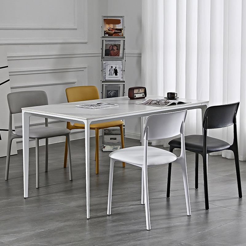 Plastic Scandinavian Restaurant Side Chair Matte Finish Open Dining Chair Clearhalo ' kitchen&dining_furn' 'Dining Chairs' 'Dining Tables & Seating' 'dining_chair' 'furn' 'furn_dining_chair' 'Furniture' 'furniture_dining_chair' 'Kitchen & Dining Furniture' 'kitchen' 3944439