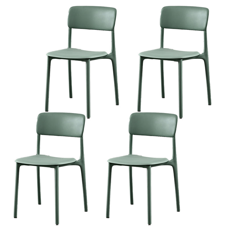 Plastic Scandinavian Restaurant Side Chair Matte Finish Open Dining Chair Green Plastic 4 Piece Set Clearhalo ' kitchen&dining_furn' 'Dining Chairs' 'Dining Tables & Seating' 'dining_chair' 'furn' 'furn_dining_chair' 'Furniture' 'furniture_dining_chair' 'Kitchen & Dining Furniture' 'kitchen' 3944445