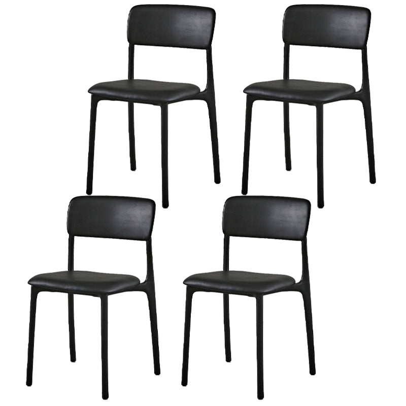 Plastic Scandinavian Restaurant Side Chair Matte Finish Open Dining Chair Black Leather 4 Piece Set Clearhalo ' kitchen&dining_furn' 'Dining Chairs' 'Dining Tables & Seating' 'dining_chair' 'furn' 'furn_dining_chair' 'Furniture' 'furniture_dining_chair' 'Kitchen & Dining Furniture' 'kitchen' 3944451