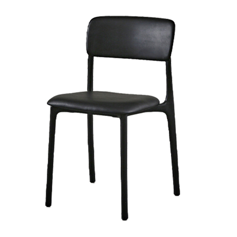 Plastic Scandinavian Restaurant Side Chair Matte Finish Open Dining Chair Black Leather 1 Piece Clearhalo ' kitchen&dining_furn' 'Dining Chairs' 'Dining Tables & Seating' 'dining_chair' 'furn' 'furn_dining_chair' 'Furniture' 'furniture_dining_chair' 'Kitchen & Dining Furniture' 'kitchen' 3944452