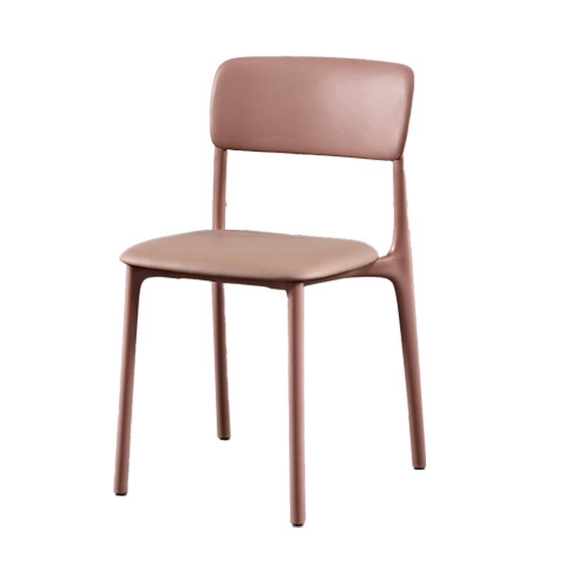 Plastic Scandinavian Restaurant Side Chair Matte Finish Open Dining Chair Pink Leather 1 Piece Clearhalo ' kitchen&dining_furn' 'Dining Chairs' 'Dining Tables & Seating' 'dining_chair' 'furn' 'furn_dining_chair' 'Furniture' 'furniture_dining_chair' 'Kitchen & Dining Furniture' 'kitchen' 3944456