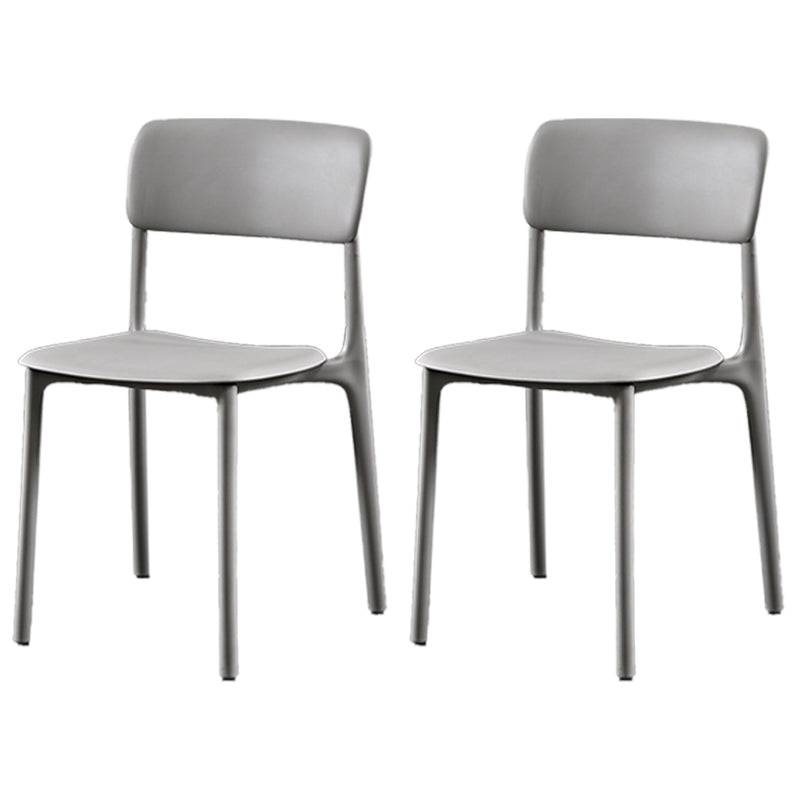 Plastic Scandinavian Restaurant Side Chair Matte Finish Open Dining Chair Grey Plastic 2 Piece Set Clearhalo ' kitchen&dining_furn' 'Dining Chairs' 'Dining Tables & Seating' 'dining_chair' 'furn' 'furn_dining_chair' 'Furniture' 'furniture_dining_chair' 'Kitchen & Dining Furniture' 'kitchen' 3944460