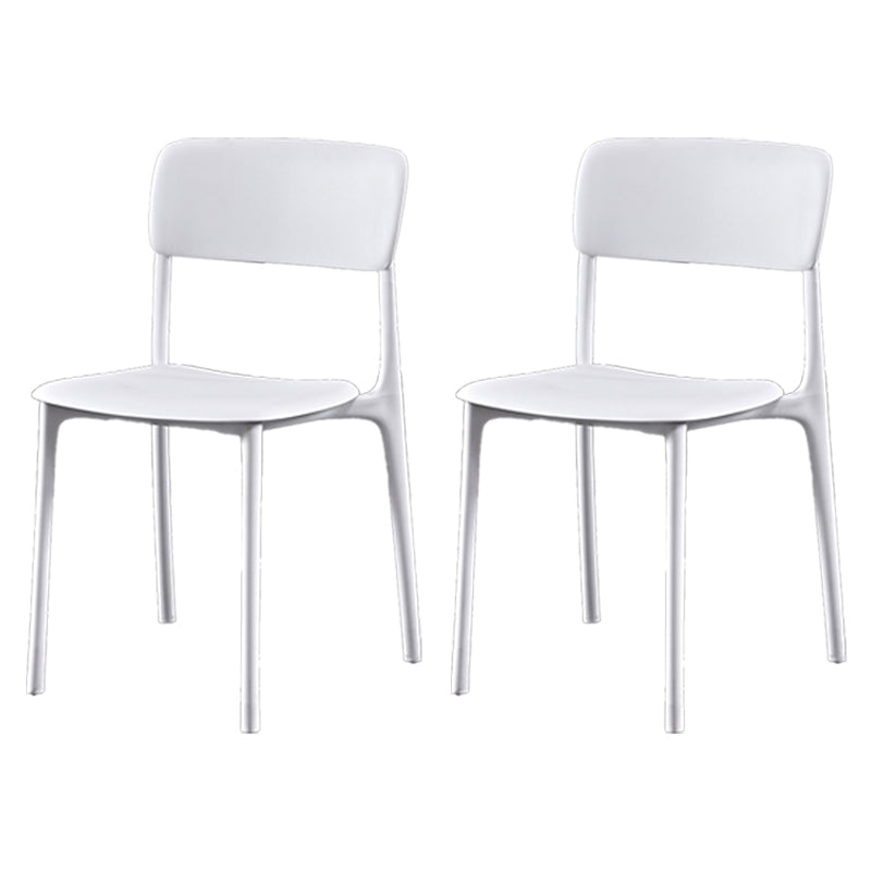Plastic Scandinavian Restaurant Side Chair Matte Finish Open Dining Chair White Plastic 2 Piece Set Clearhalo ' kitchen&dining_furn' 'Dining Chairs' 'Dining Tables & Seating' 'dining_chair' 'furn' 'furn_dining_chair' 'Furniture' 'furniture_dining_chair' 'Kitchen & Dining Furniture' 'kitchen' 3944466