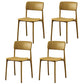 Plastic Scandinavian Restaurant Side Chair Matte Finish Open Dining Chair Yellow Plastic 4 Piece Set Clearhalo ' kitchen&dining_furn' 'Dining Chairs' 'Dining Tables & Seating' 'dining_chair' 'furn' 'furn_dining_chair' 'Furniture' 'furniture_dining_chair' 'Kitchen & Dining Furniture' 'kitchen' 3944467