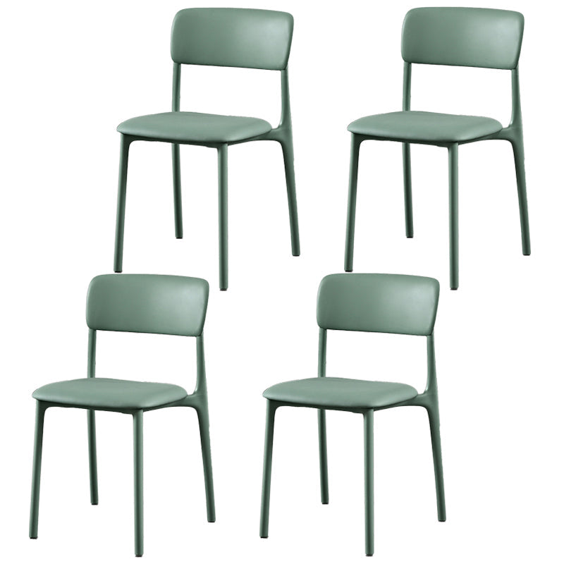 Plastic Scandinavian Restaurant Side Chair Matte Finish Open Dining Chair Green Leather 4 Piece Set Clearhalo ' kitchen&dining_furn' 'Dining Chairs' 'Dining Tables & Seating' 'dining_chair' 'furn' 'furn_dining_chair' 'Furniture' 'furniture_dining_chair' 'Kitchen & Dining Furniture' 'kitchen' 3944470