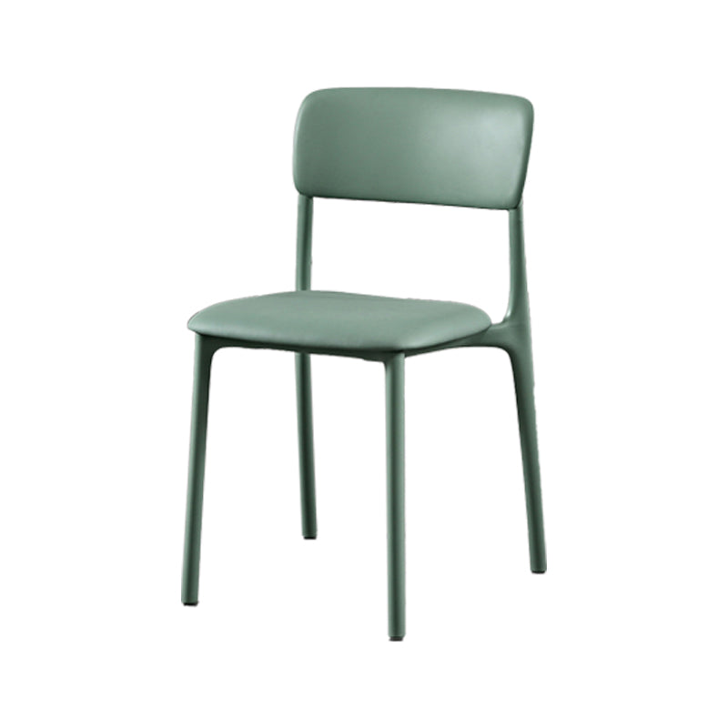 Plastic Scandinavian Restaurant Side Chair Matte Finish Open Dining Chair Green Leather 1 Piece Clearhalo ' kitchen&dining_furn' 'Dining Chairs' 'Dining Tables & Seating' 'dining_chair' 'furn' 'furn_dining_chair' 'Furniture' 'furniture_dining_chair' 'Kitchen & Dining Furniture' 'kitchen' 3944471