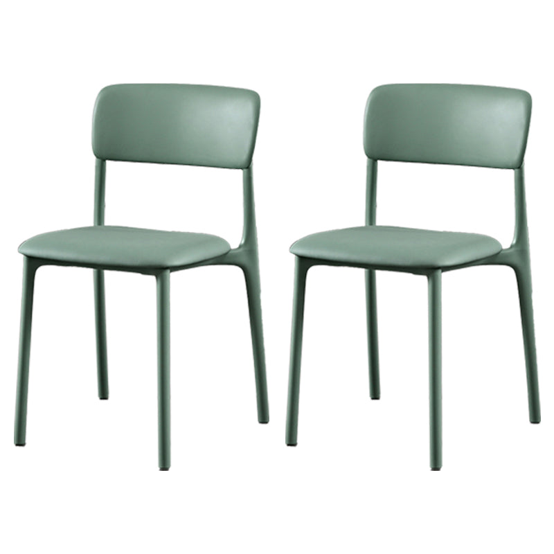 Plastic Scandinavian Restaurant Side Chair Matte Finish Open Dining Chair Green Leather 2 Piece Set Clearhalo ' kitchen&dining_furn' 'Dining Chairs' 'Dining Tables & Seating' 'dining_chair' 'furn' 'furn_dining_chair' 'Furniture' 'furniture_dining_chair' 'Kitchen & Dining Furniture' 'kitchen' 3944472