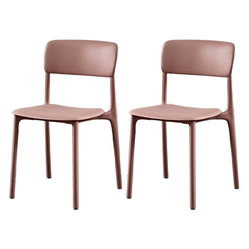 Plastic Scandinavian Restaurant Side Chair Matte Finish Open Dining Chair Pink Plastic 2 Piece Set Clearhalo ' kitchen&dining_furn' 'Dining Chairs' 'Dining Tables & Seating' 'dining_chair' 'furn' 'furn_dining_chair' 'Furniture' 'furniture_dining_chair' 'Kitchen & Dining Furniture' 'kitchen' 3944475